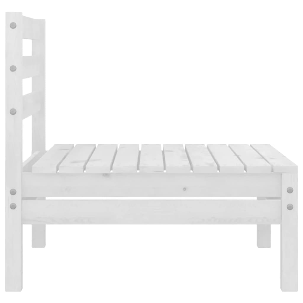 3-tlg. Garten-Lounge-Set Weiss Kiefer Massivholz